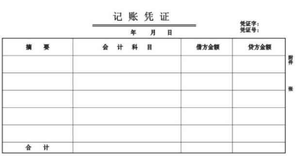 會計記賬憑證樣本